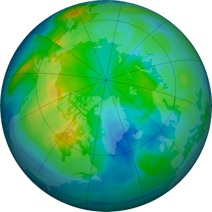 Arctic ozone map for 26 October 2015